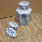 Vintage Vaas / Pot  met 2 schaaltjes, Overige kleuren, Aardewerk of Porselein, Nieuw, Ophalen of Verzenden