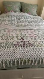 Handgehaakte (sier)sprei (wit katoen), Huis en Inrichting, Wit, Overige typen, Tweepersoons, Ophalen of Verzenden