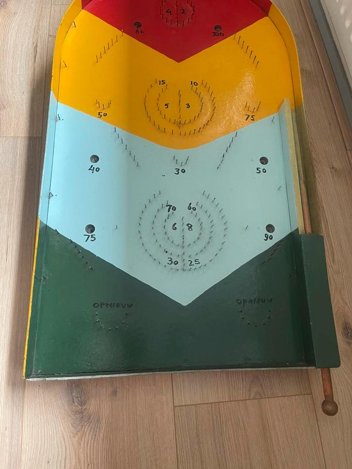 Uniek antiek knikkerspel / flipperkast, Antiek en Kunst, Antiek | Speelgoed, Ophalen