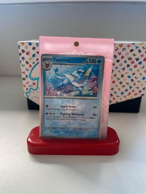 Vaporeon reverse holo 151, Hobby en Vrije tijd, Verzamelkaartspellen | Pokémon, Zo goed als nieuw, Ophalen of Verzenden