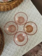 Schaaltjes set persglas roze France vintage, Ophalen of Verzenden