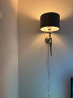 Mooie Wandlamp met Grijze Kap, Huis en Inrichting, Lampen | Wandlampen, Ophalen, Gebruikt, Metaal