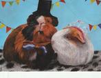kaart cavia bruidspaar (getekend), Verzamelen, Ophalen of Verzenden, 1980 tot heden, Ongelopen, Knaagdier