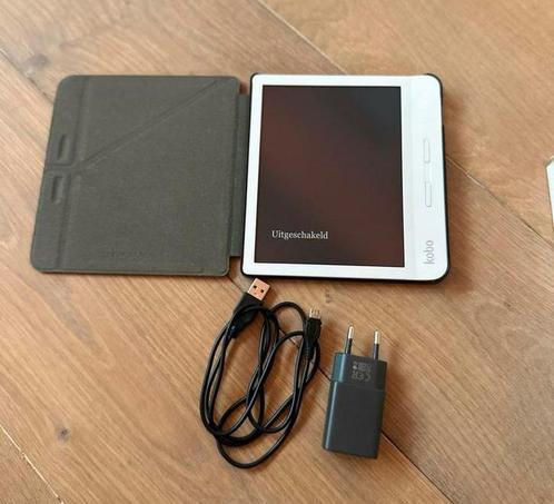 Kobo Libra H2O wit | compleet + originele sleepcover, Computers en Software, E-readers, Gebruikt, 7 inch, 8 GB, Touchscreen, Waterbestendig