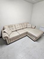 Luxe Hoekbank Licht Beige Microleder - Gratis Bezorging, Ophalen of Verzenden, Zo goed als nieuw