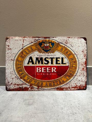 Mancave Bar Café Wanddecoratie metalen bordje Amstel bier beschikbaar voor biedingen
