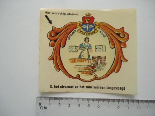 sticker oud Vergeer Reeuwijk kaas melk strip stremsel retro, Verzamelen, Stickers, Zo goed als nieuw, Bedrijf of Vereniging, Verzenden