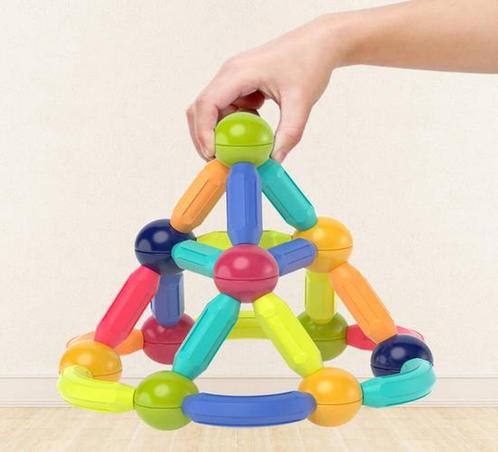JUST23 Magnetic Tiles KBB61 - Magnetisch Speelgoed 61 Stuks, Kinderen en Baby's, Speelgoed | Educatief en Creatief, Nieuw, Bouwen