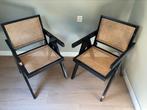 2 Eetkamer stoelen Eichholtz, Huis en Inrichting, Ophalen, Zwart, Riet of Rotan, Twee