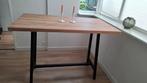Hoge eettafel / bartafel + 5 stoel krukken, Ophalen of Verzenden, Gebruikt