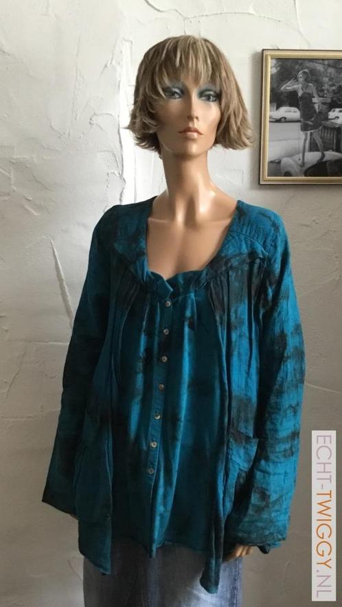 Mooie blouse Completo lino by arthurio L, Kleding | Dames, Blouses en Tunieken, Zo goed als nieuw, Maat 42/44 (L), Blauw, Ophalen of Verzenden