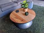 Salontafel industrieel hout met metaal, Ophalen, 50 tot 100 cm, Rond, 50 tot 100 cm