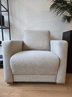 Set van 2 moderne fauteuils - brede zit - lichtgrijs, Ophalen of Verzenden, Zo goed als nieuw, 75 tot 100 cm, Stof