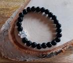 armbandje obsidiaan kralen met pootje bedeltje, Sieraden, Tassen en Uiterlijk, Armbanden, Ophalen of Verzenden, Zwart, Overige materialen