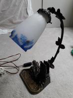 Art Deco Jugendstil lamp brons met ree lucifers houder, Antiek en Kunst, Ophalen of Verzenden