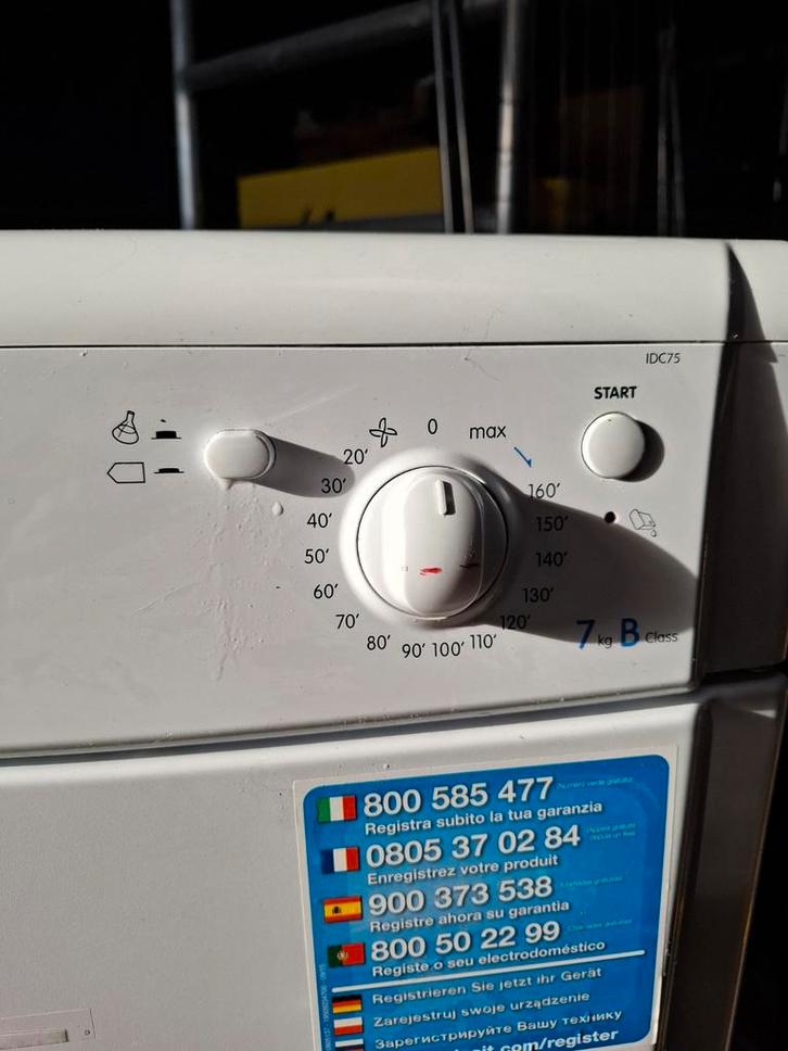 Indesit IDC75 Droger - 7kg, Witgoed en Apparatuur, Wasdrogers, Gebruikt, Condens, Voorlader, 6 tot 8 kg, 85 tot 90 cm, Ophalen