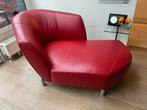 Leolux Pupilla rood leren chaise longue, Ophalen, Gebruikt, Eenpersoons, Minder dan 150 cm