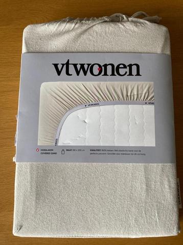 VT wonen hoeslaken covered zand, 1 persoons 90x200cm *NIEUW* beschikbaar voor biedingen