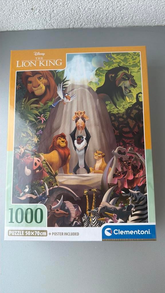 NIEUW IN SEAL CLEMENTONI DISNEY PUZZEL LION KING, Ophalen of Verzenden, 500 t/m 1500 stukjes, Nieuw, Legpuzzel