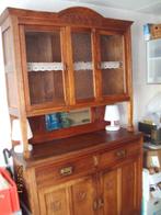 buffetkast eiken oud Holland ca 1920/40 sierstukken spiegel, Ophalen, Gebruikt, 200 cm of meer, 25 tot 50 cm