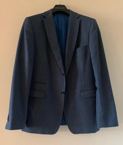 Blauw-grijs herencolbert, maat 54; 2 sqaere collection, Kleding | Heren, Kostuums en Colberts, Gedragen, Maat 52/54 (L), Blauw