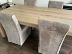 Massieve eettafel 4stoelen, Huis en Inrichting, Tafels | Eettafels, Ophalen of Verzenden, Vijf personen of meer, Rechthoekig, 200 cm of meer
