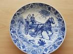 Delfsblauw bord afb paard & wagen dia 30 cm, Ophalen of Verzenden