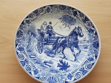 Delfsblauw bord afb paard & wagen dia 30 cm beschikbaar voor biedingen