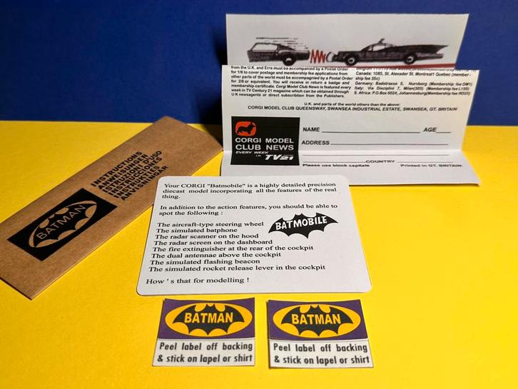 Corgi Batmobile mobile secret instruction set, Hobby en Vrije tijd, Modelauto's | 1:43, Zo goed als nieuw, Auto, Corgi, Ophalen of Verzenden