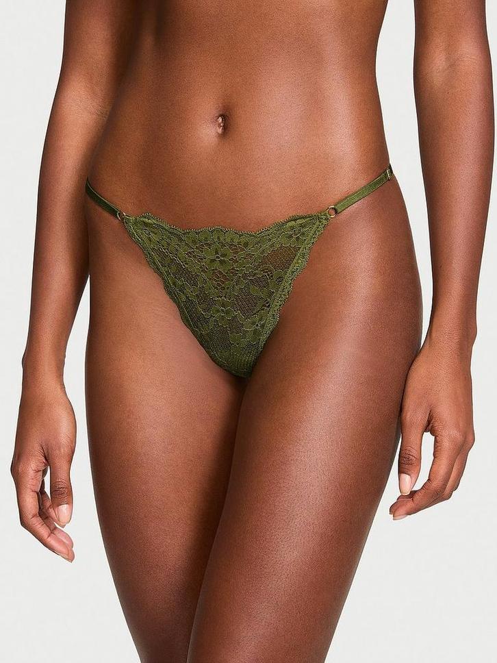 Groene Lace String m, Kleding | Dames, Ondergoed en Lingerie, String, Groen, Ophalen of Verzenden
