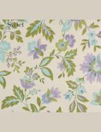 3643 Lila retro bloemen vintage pastel behang jaren 70 swiet, Verzenden, Paars