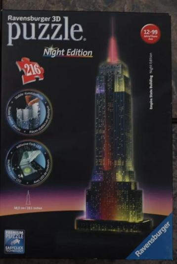 Ravensburger Empire State Building Night Edition - 3D puzzel beschikbaar voor biedingen