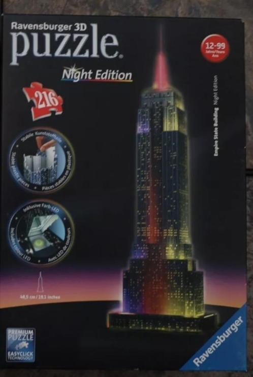 Ravensburger Empire State Building Night Edition - 3D puzzel, Hobby en Vrije tijd, Denksport en Puzzels, Gebruikt, Rubik's of 3D-puzzel
