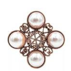 Grote broche circa 6 cm parels rose goud camelia, Sieraden, Tassen en Uiterlijk, Broches, Goud, Overige materialen, 4 tot 7 cm