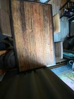 Stoere industriële houten tafel en leren stoelen., Huis en Inrichting, Tafels | Eettafels, Ophalen, 100 tot 150 cm, 150 tot 200 cm