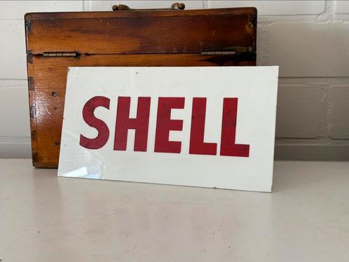 Oud antiek glas plaatje Shell reclame benzinepomp garage, Verzamelen, Merken en Reclamevoorwerpen, Gebruikt, Reclamebord, Ophalen of Verzenden