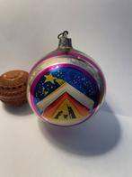 Prachtige glazen Ajeco kerstbal met kerststal erop, Diversen, Ophalen of Verzenden, Gebruikt