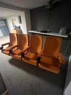 Bioscoop stoelen 4 stuks oranje, Huis en Inrichting, Stoelen, Ophalen, Zo goed als nieuw, Overige kleuren