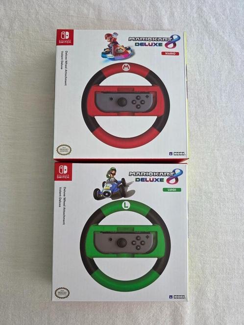 Nintendo Switch MarioKart Deluxe 8 Volant Wheel 2-pack, Spelcomputers en Games, Games | Nintendo Switch, Zo goed als nieuw, Racen en Vliegen
