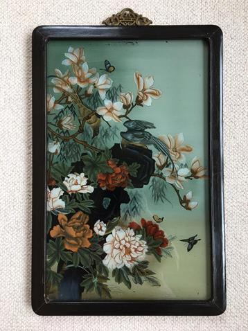 Schilderij met houten lijst beschikbaar voor biedingen