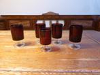 5 vintage robijnrode wijnglazen, cavalier – Luminarc, Antiek en Kunst, Ophalen of Verzenden