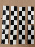 165 Antieke randtegels zwart wit geblokt 5x15cm, Ophalen