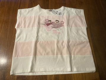 Monnalisa shirt wit roze pink panter maat 128-134 nieuw! beschikbaar voor biedingen