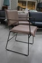 6 x luxe eetkamerstoel Norman Jess Design metaal leer Luxor, Vijf, Zes of meer stoelen, Metaal, Zo goed als nieuw, Ophalen