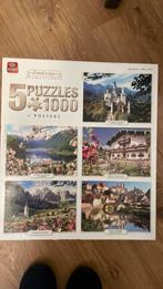 Puzzel 5x 1000 stukjes, Ophalen, 500 t/m 1500 stukjes, Zo goed als nieuw