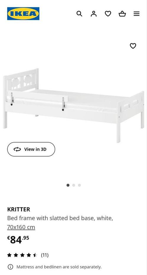 Peuterbed IKEA zgan, Kinderen en Baby's, Kinderkamer | Bedden, Zo goed als nieuw, 70 tot 85 cm, Lattenbodem, Ophalen