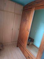 Antieke kledingkast met geslepen spiegel, Huis en Inrichting, Kasten | Kledingkasten, Ophalen, Gebruikt, 100 tot 150 cm, Eikenhout