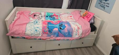 Ikea Hemnes bed bank 2x, Huis en Inrichting, Slaapkamer | Bedden, Zo goed als nieuw, Tweepersoons, 200 cm, Hout, Wit, Ophalen