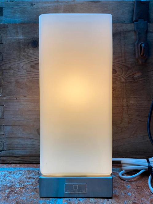 Jan Des Bouvrie - Vintage Touch Cubic Lamp!, Huis en Inrichting, Lampen | Tafellampen, Gebruikt, Minder dan 50 cm, Glas, Metaal