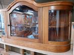 Oude vitrine kast, gebogen glas met geslepen rand, Huis en Inrichting, Kasten | Vitrinekasten, Ophalen, Gebruikt, 100 tot 150 cm